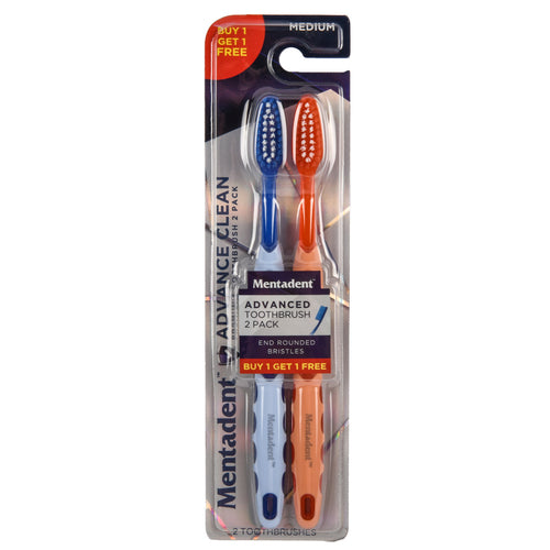 mentadent advance clean medium toothbrush -- 24 per case