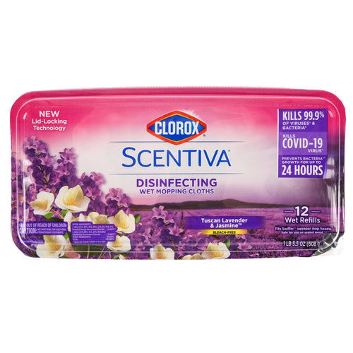 clorox scentiva disinfecting wet mop cloths 12ct -- 8 per case