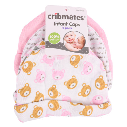 cribmates girl infant caps 4 pk -- 4 per box