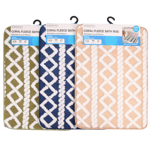bath rug oral fleece 16x24 6 asst color -- 24 per case