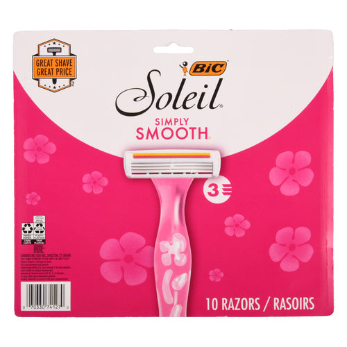 bic simply soliel smooth razor 10 pk -- 12 per case