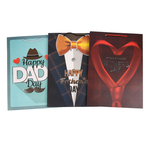 gift bag large happy fathers day 3 asst designs -- 12 per box