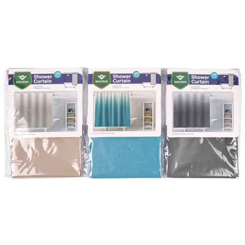 onysun shower curtain 100 peva assorted -- 12 per box