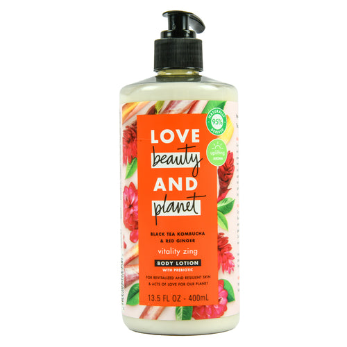 love beauty lotion black tea kambucha ginger 13.5 oz -- 4 per case