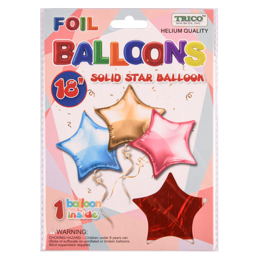 trico 18 star foil balloon red -- 10 per box