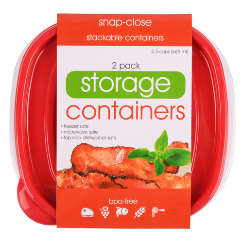plastic sq food container 2ct 6.7 x2.75 x6.7 -- 24 per case