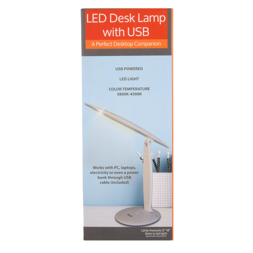 led bendable desk lamp usb powered 12 - 18 -- 12 per case
