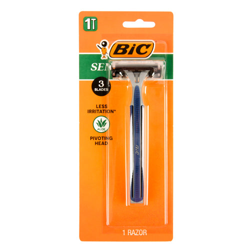 bic razor sensitive 3 blade pivoting head 1 ct -- 24 per box