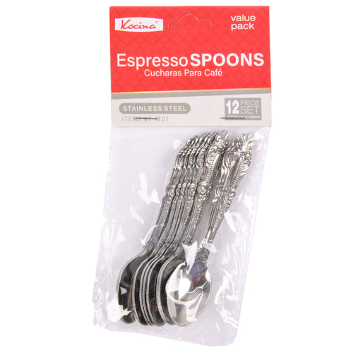 kocina espresso spoons stain steel 12 ct -- 24 per box