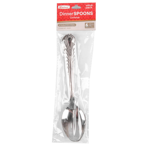 kocina dinner spoons stain steel 6 pc -- 48 per box