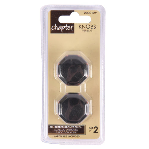 octagon cabinet knobs oil rubbed bronze 2pc -- 36 per case