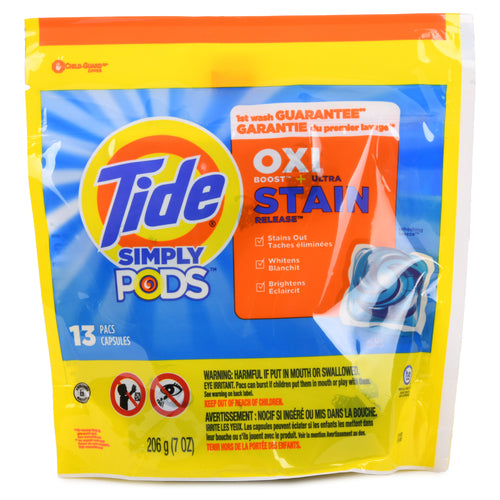 tide simply pods oxi stain 13 ct -- 6 per case