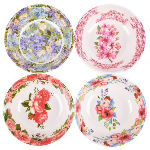 plastic floral soup bowl asst designs 6.8 -- 24 per case