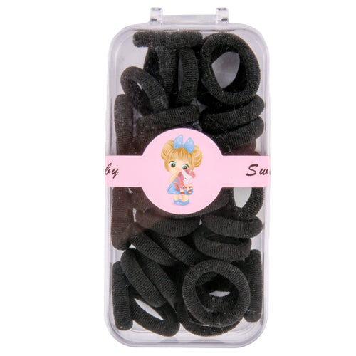 sweet baby hair elastics black 36 ct -- 12 per box