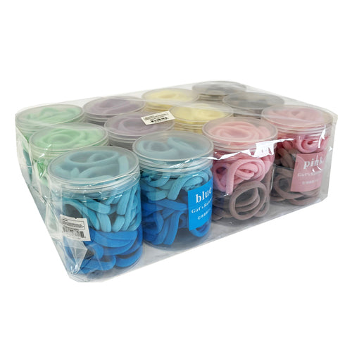 hair elastics pastel colors -- 12 per box