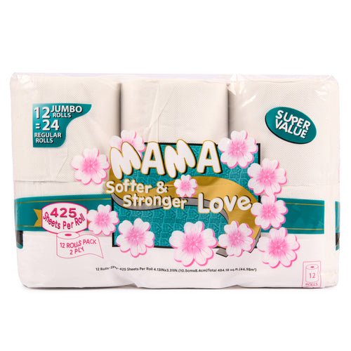 mama love bath tissue toilet paper rolls 12 ct -- 48 per case