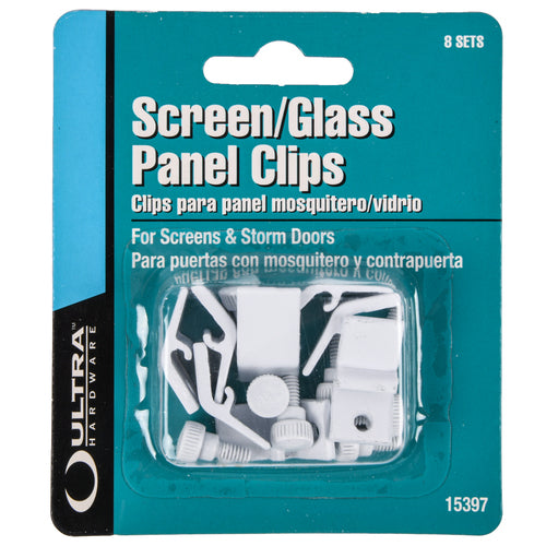 ultra screen glass panel clips 8-sets -- 6 per box