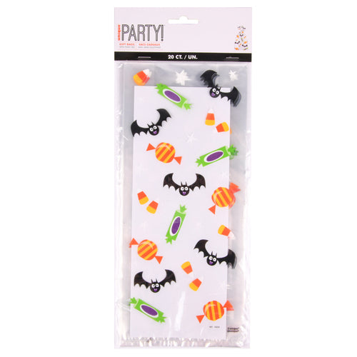 hh cat pumpkin cellophane bags 5 x 11 20ct -- 12 per box