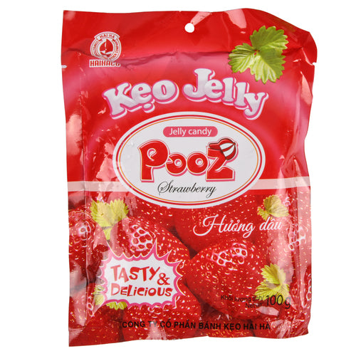 pooz jelly candy with strawberry 100 gr -- 40 per case