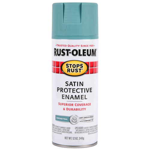 rustoleum protect enamel stops rust teal 12 oz -- 6 per case
