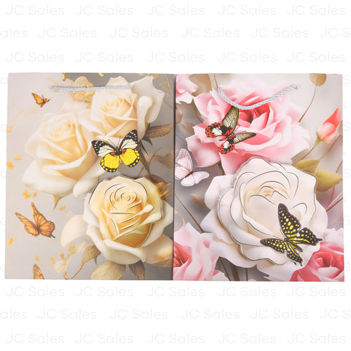 gift bag roses m asst clrs -- 12 per box