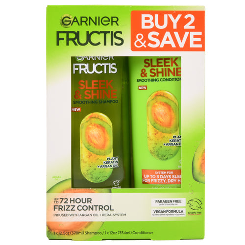 garnier fructis sleek shine shamp cond 2pk -- 3 per case