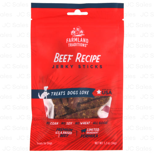 farmland traditions beef recipe jerky sticks 1.2 oz -- 12 per case