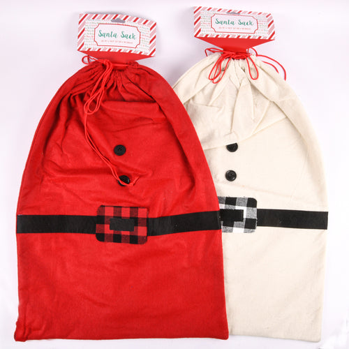 hx santa sack felt w belt buckle asst 18.5x26.75 -- 24 per case
