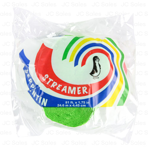 so nice party streamer lime green 81ftx1.75 -- 12 per box
