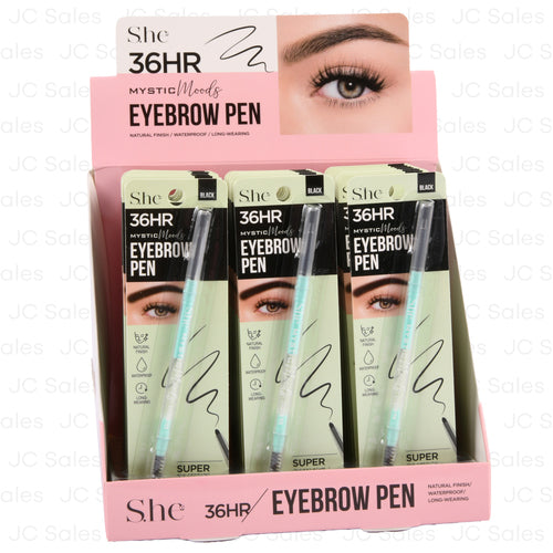 s.he eyebrow pen waterproof black -- 24 per box