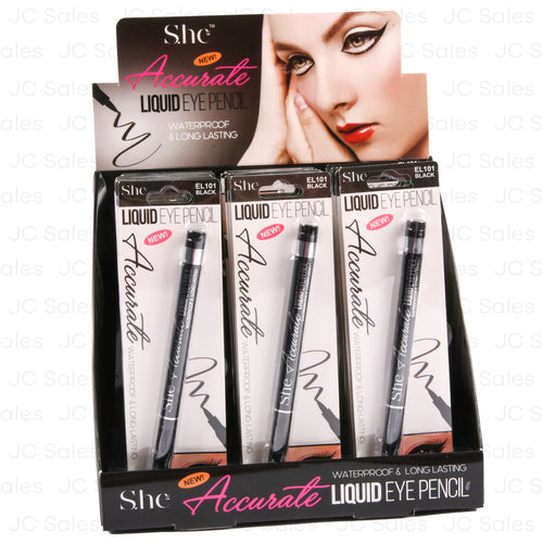 s.he liquid eye pencil waterproof black -- 24 per box