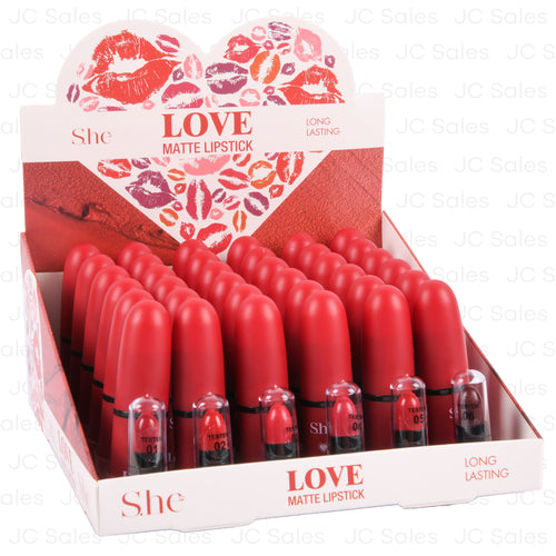 s.he love matte lipstick asst colors -- 36 per box