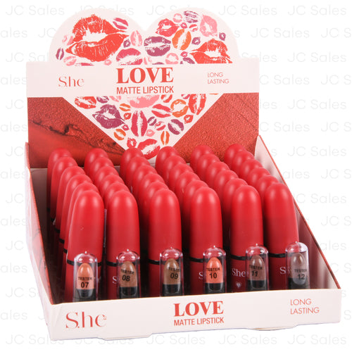 s.he love matte lipstick asst browns color -- 36 per box