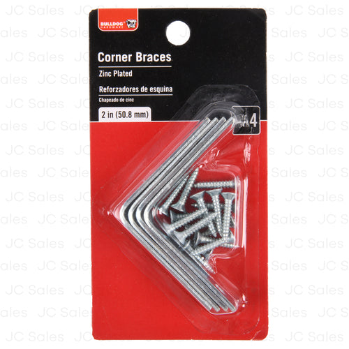 corner braces screws zinc plated 4pc 2 -- 48 per case