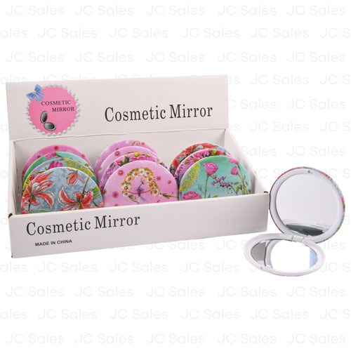 cosmetic rnd mirror flowers asst -- 12 per box