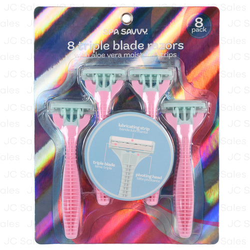 spasavvy lady triple blade razors 8 pk -- 12 per box
