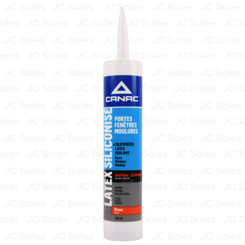 siliconized latex caulk white 10.1-oz -- 12 per case