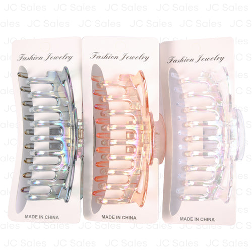 fashion jewelry hair jaw clip lg asst col -- 12 per box