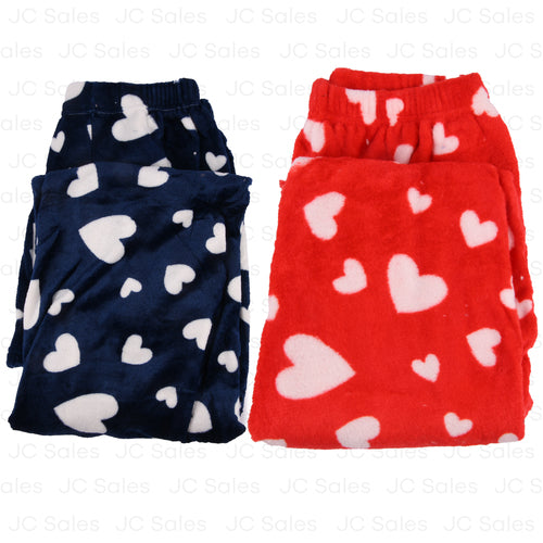 hw fleece pajama pants hearts asst -- 12 per box