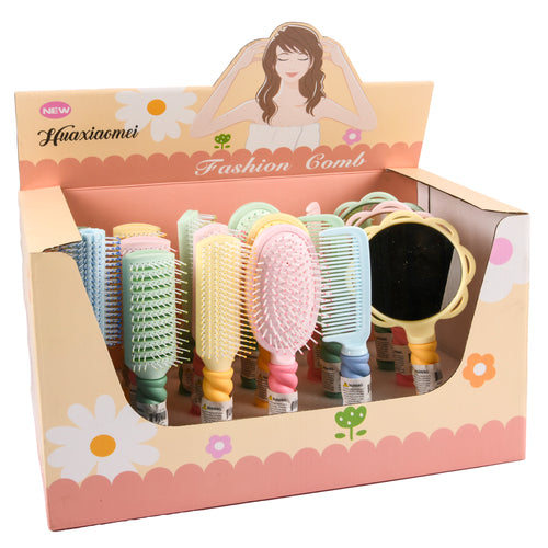 hair brush combs mirrors asst color disp -- 24 per box