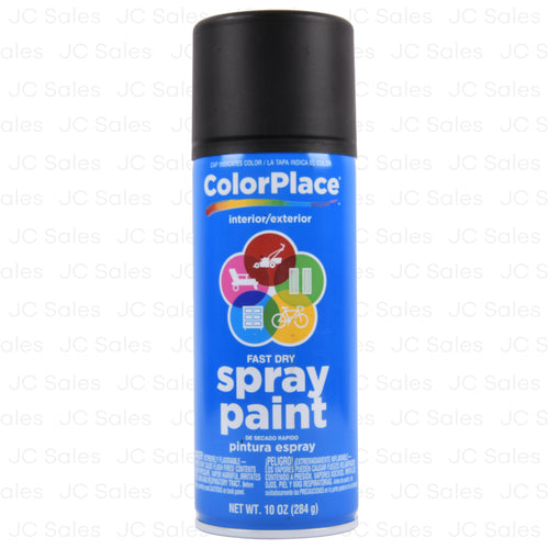 color place spray paint flat black 10-oz -- 24 per case