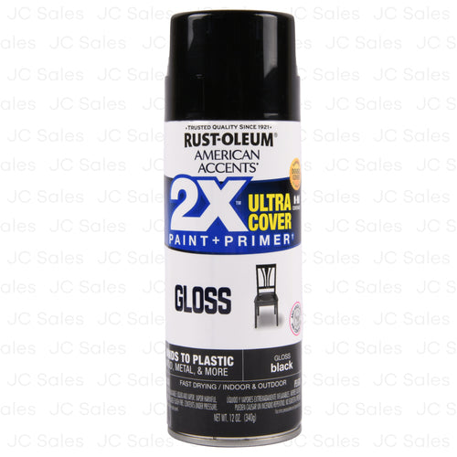 rustoleu 2x ultra cover paint primer black 12-oz -- 6 per case