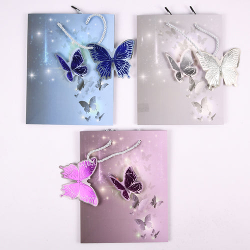 gift bag butterflies asst colors small -- 12 per box