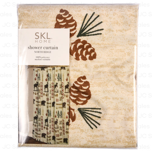 skl home shower curtain 100 polyester nrt ridge -- 16 per case
