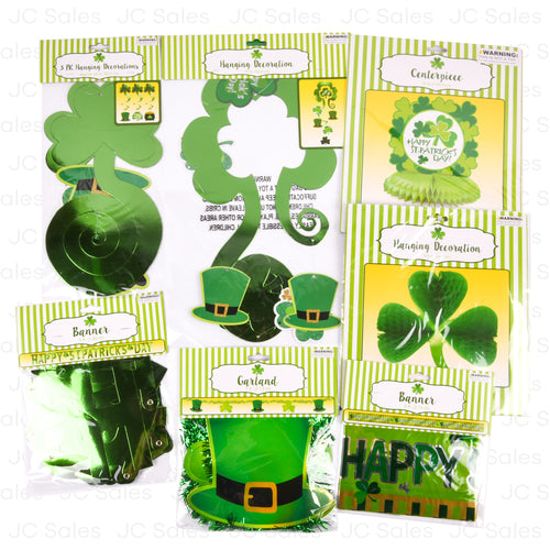 hk st. patrick party decor banner table hanging asst -- 48 per case