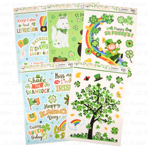 hk st. patrick window cling asst prints -- 48 per case