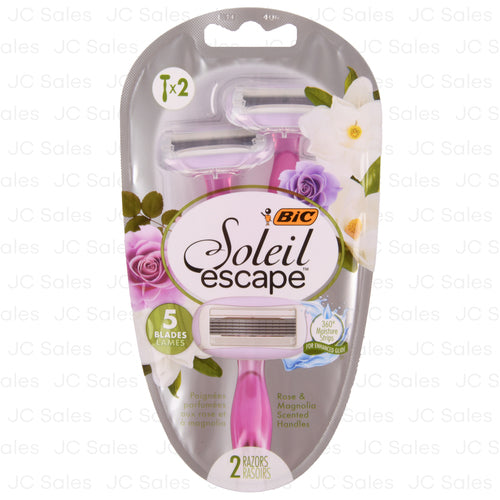 bic soleil escape razor rose magnolia 5 ct -- 6 per box
