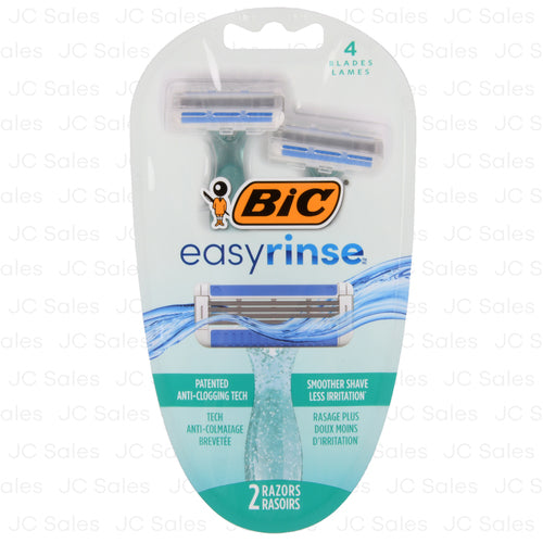 bic easy rinse razor 2 ct -- 4 per box
