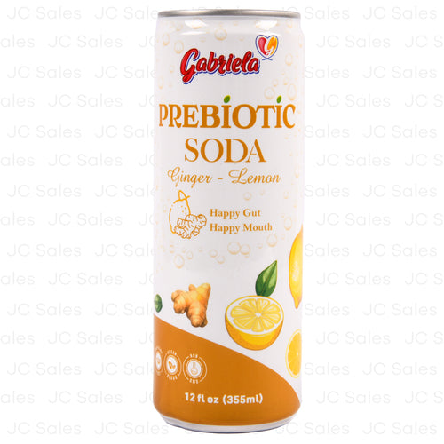 gabriela prebiotic soda ginger lemon 355 ml -- 24 per case
