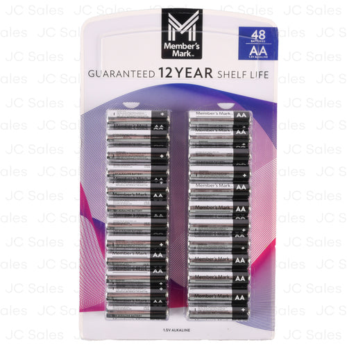 alkaline batteries aa 1.5v 48 ct -- 14 per case